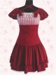 Wine Red Elegance Lace Sweet Lolita Short Sleeves Dress
