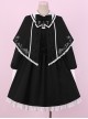 Late autumn Chapel Retro Gothic Lolita Long Sleeves Dress And Shawl