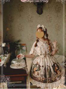 Magic Tea Party The Squirrel Couple's Afternoon Series Printing Sweet Lolita Sling Dress And Shawl