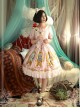 Magic Tea Party Alice Series Printing Sweet Lolita Short Sleeves Dress