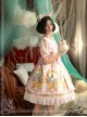 Magic Tea Party Alice Series Printing Sweet Lolita Short Sleeves Dress