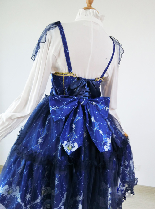 Fashion Pegasus Printing Blue Sweet Lolita Sling Dress