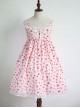 Strawberry Cup Cake Printing High Waist Sweet Lolita Sling Dress