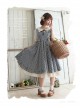 Pastoral Style Lattice Fake Two Pieces Sweet Lolita Short Sleeves Dress