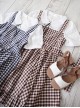 Pastoral Style Lattice Fake Two Pieces Sweet Lolita Short Sleeves Dress