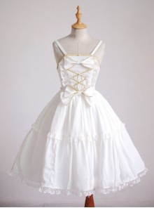 Angel's Wedding Dress White Fashion Elegance Sweet Lolita Sling Dress