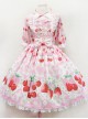 Fashion Cherry Red Strawberry High Waist Sweet Lolita Short Sleeves Dress