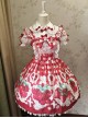 Fashion Cute Cherry Red Strawberry High Waist Sweet Lolita Sling Dress