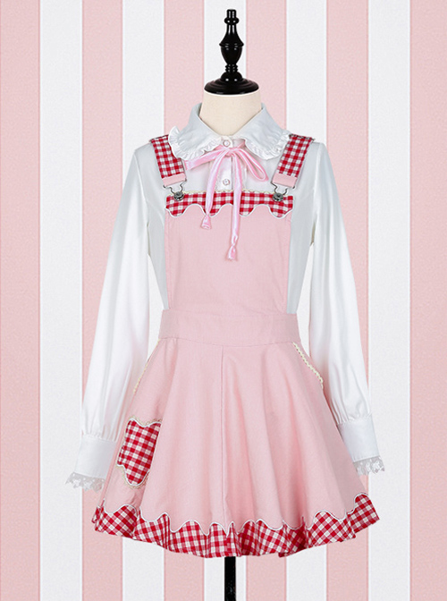 Fashion Lucky Star Lace Lattices Sweet Lolita Straps Dress