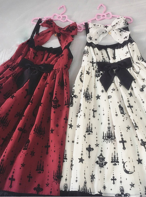 Fashion Sacred Lamp Series High Waist Gothic Lolita Sling Dress