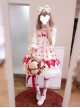 Fashion Cute Strawberry Printing Lace Bowknot Sweet Lolita Sling Dress