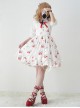 Fashion Strawberry Cat Printing Cute Sweet Lolita Sling Dress