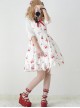 Fashion Strawberry Cat Printing Cute Sweet Lolita Sling Dress