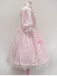 Cute Retro Pink Lace Bowknot Sweet Lolita Short Sleeves Dress