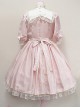 Cute Retro Pink Lace Bowknot Sweet Lolita Short Sleeves Dress