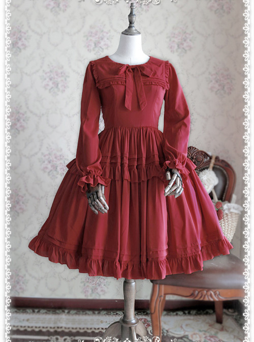 Lily Series Chiffon Long Sleeves Concise Classic Lolita Dress