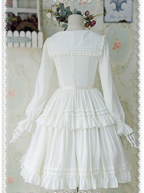 Lily Series Chiffon Long Sleeves Concise Classic Lolita Dress