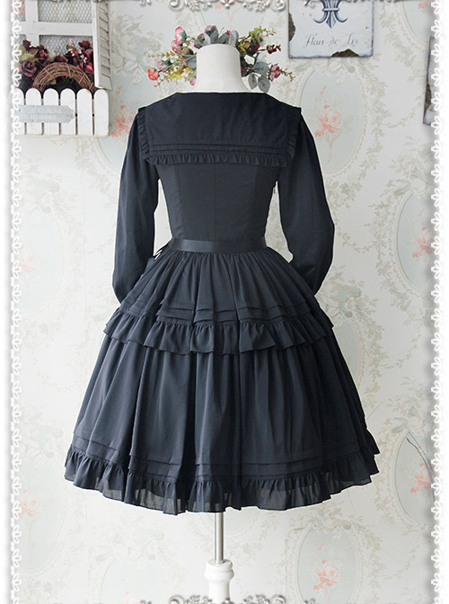 Lily Series Chiffon Long Sleeves Concise Classic Lolita Dress