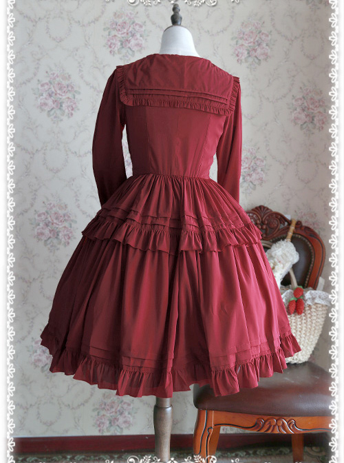 Lily Series Chiffon Long Sleeves Concise Classic Lolita Dress