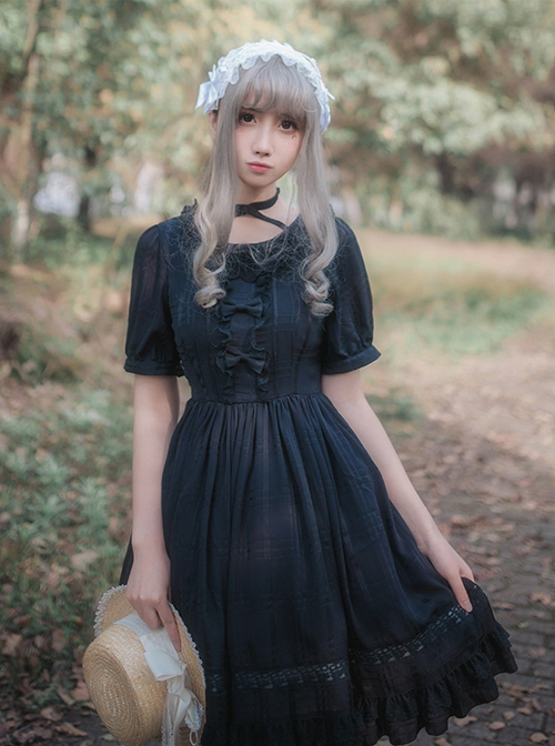 Daily Chiffon Short Sleeves Concise Classic Lolita Dress