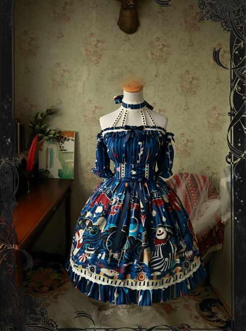 Magic Tea Party Circus Girl Series Sweet Lolita Short Sleeve And Sleeveless Dress Two Ways