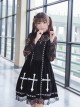 Crucifix Embroidery Lace Velvet Retro Gothic Lolita Dress