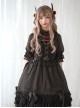 Chiffon Bowknot Lace Little Turtleneck Sweet Lolita Short Sleeves Dress