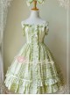Magic Tea Party Fragrant Summer Series Heart Pattern Plaid Sweet Lolita Light Green Sling Dress