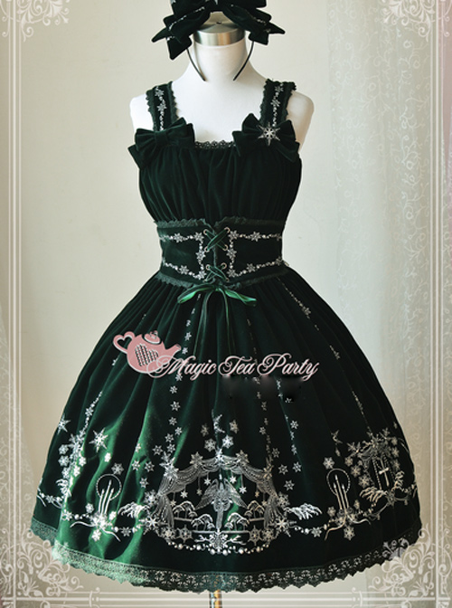 Magic Tea Party The Mass Of Winter Series Embroidery Classic Lolita Sling Dress