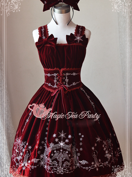 Magic Tea Party The Mass Of Winter Series Embroidery Classic Lolita Sling Dress