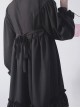 The Castle Under The Moonlight Pure Black Gothic Lolita Long Sleeve Dress