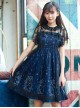 Starry Night Angel Series Navy Blue Two-piece Sling Dress