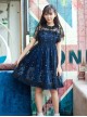 Starry Night Angel Series Navy Blue Two-piece Sling Dress