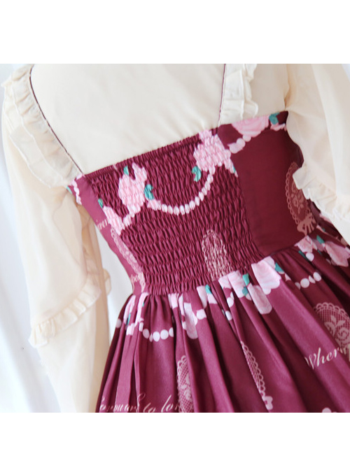 Strawberry Wedding Series Sweet Lolita Sling Dress