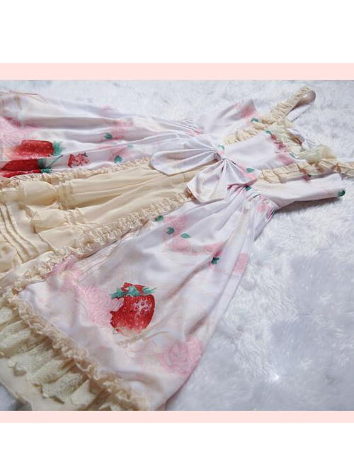 Strawberry Wedding Series Sweet Lolita Sling Dress