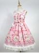 Strawberry Rabbit Series Sweet Lolita High Waist Sling Dress