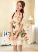 Koi And Lotus Flower Chinese Style Lolita Short Sleeve Dress