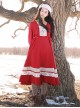 Retro Red Classic Lolita Long Sleeve Dress