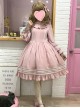 Elegant Cute Lace Pure Color Ruffles Classic Lolita Long Sleeve Dress