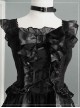 Black Chiffon Lace-up Gothic Lolita Sling Dress