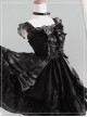 Black Chiffon Lace-up Gothic Lolita Sling Dress