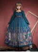 Surface Spell Rosary Printing High Waist Lolita Long Sleeve Dress