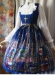 Surface Spell Rosary Printing High Waist Lolita Long Sleeve Dress