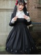 Unknown Poem Series Cross Embroidery Gothic Lolita Black Long Sleeve Dress