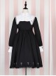 Unknown Poem Series Cross Embroidery Gothic Lolita Black Long Sleeve Dress