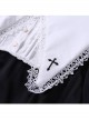 Unknown Poem Series Cross Embroidery Gothic Lolita Black Long Sleeve Dress