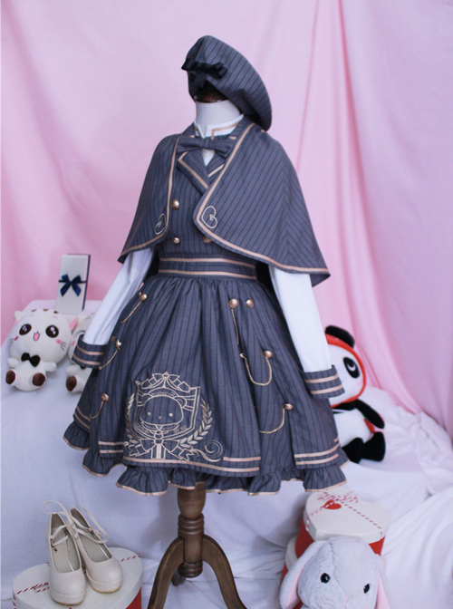 Royal College Style Lolita Plaid Dress Suit