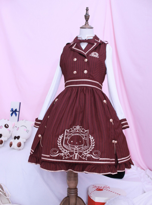 Royal College Style Lolita Plaid Dress Suit