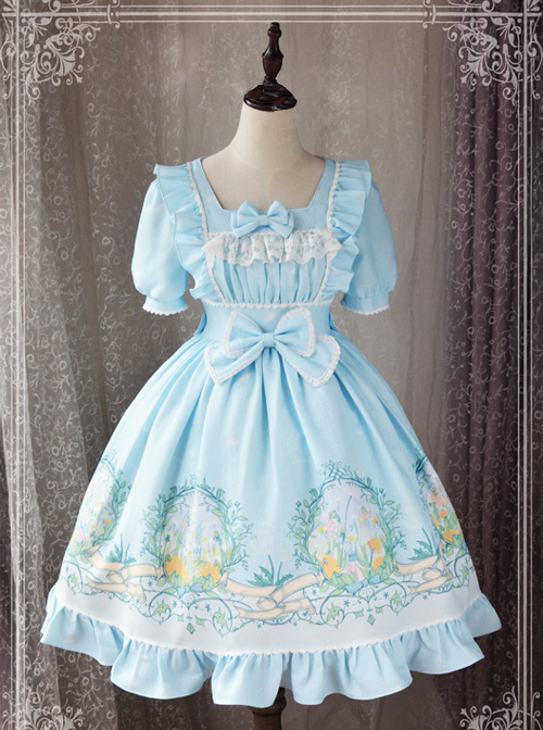 Magic Tea Party Wind's Child Series Bowknot Lolita Short Sleeve Dress