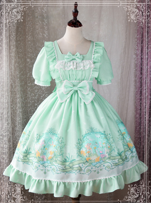 Magic Tea Party Wind's Child Series Bowknot Lolita Short Sleeve Dress